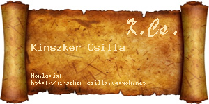 Kinszker Csilla névjegykártya