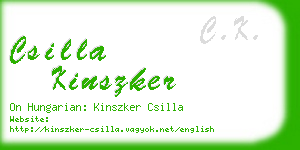 csilla kinszker business card